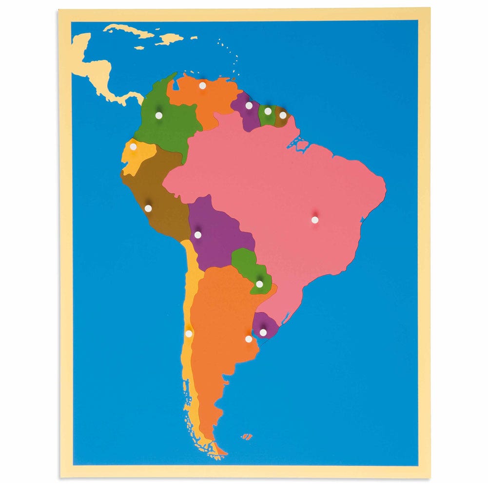 Inlegkaart Zuid-Amerika