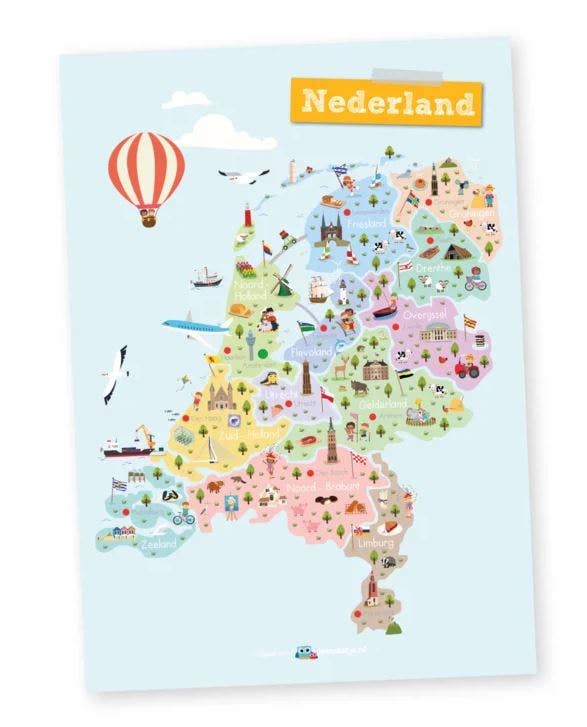 Poster wereldoriëntatie Nederland - Lesmaatje