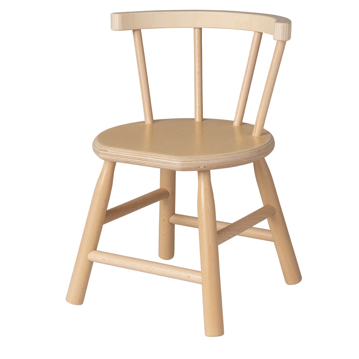 Kinderstoel | Gebogen leuning | Hout | Naturel