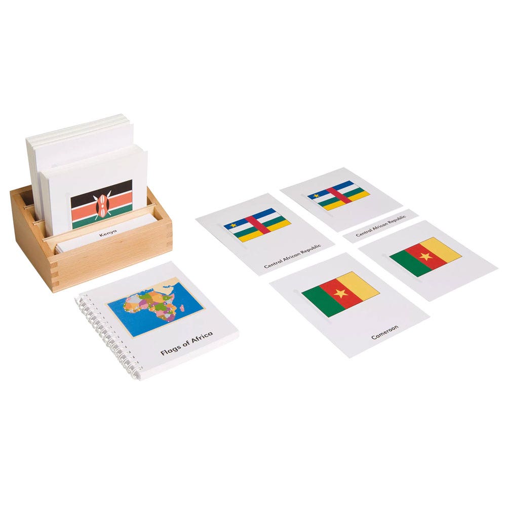 Kistje met de vlaggen van Afrika