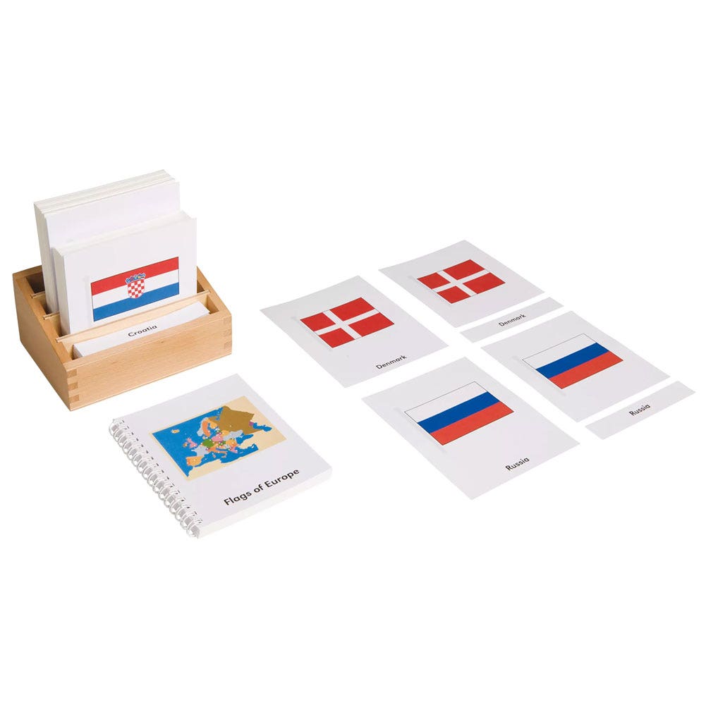 Kistje met de vlaggen van Europa