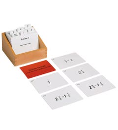 Kistje met opdrachten voor breukenmateriaal