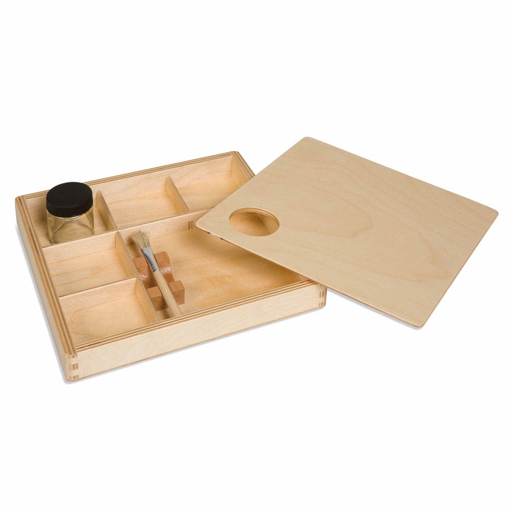 Kistje met plak-oefeningen