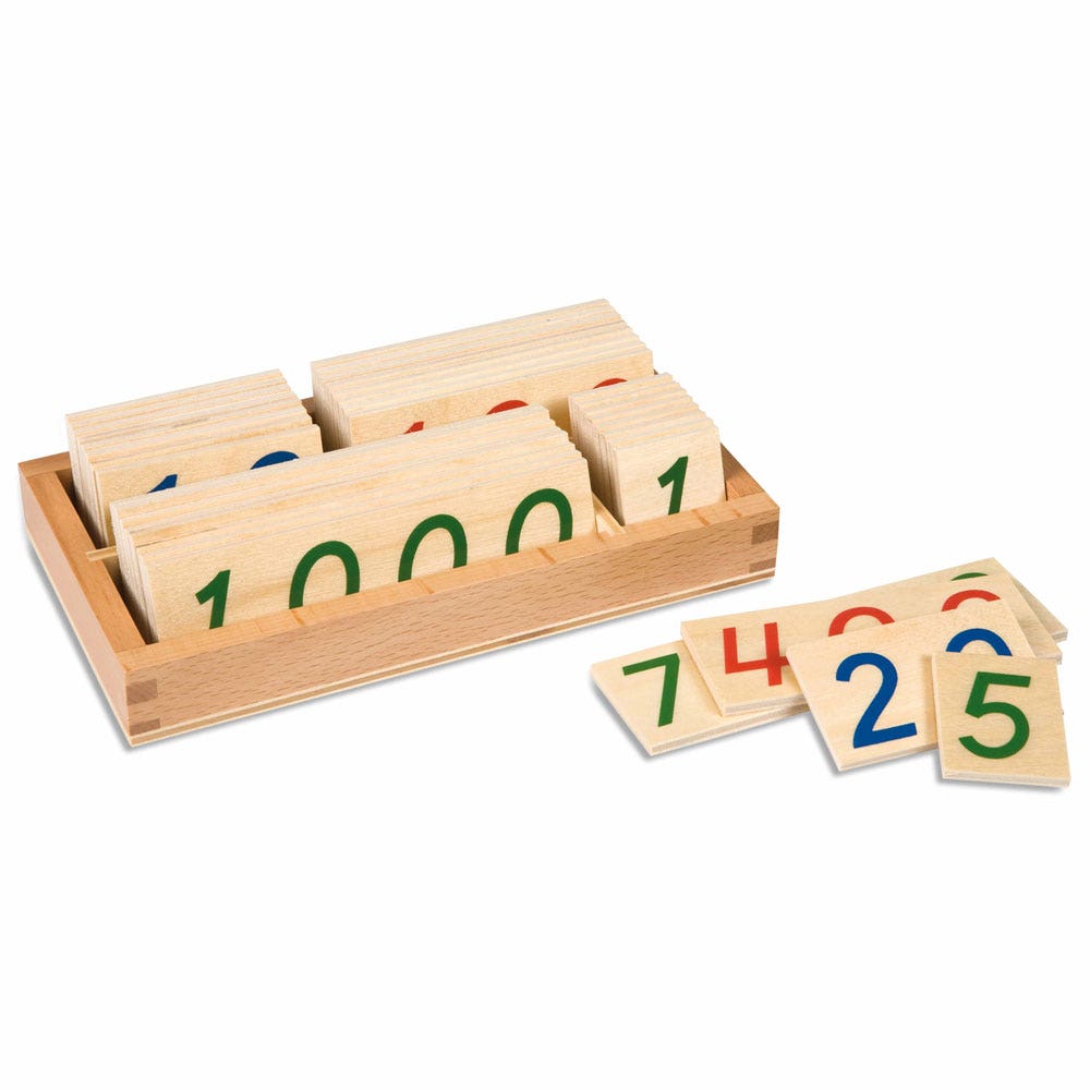 Kleine houten getalkaarten