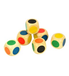 Kleurendobbelstenen | Hout | 30 mm (6 st.)