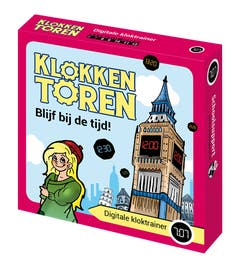 Klokkentoren zelfcorrigerend kaartspel digitale tijd