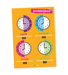 Poster rekenen klokkijken dag/nacht - Lesmaatje
