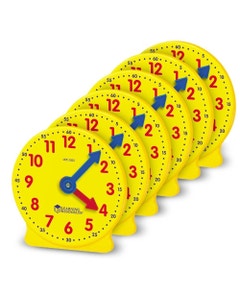 Klokkijkset (set van 6 oefenklokjes - 12-uurs)