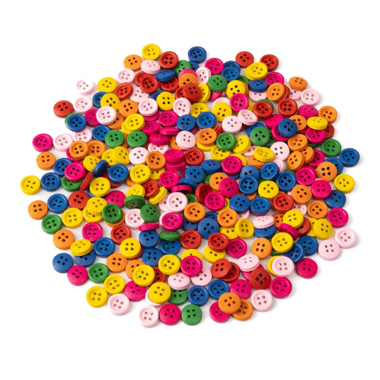Houten knopen in 7 kleuren | Ø 1 cm (300 st.)