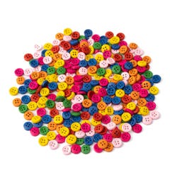 Houten knopen in 7 kleuren | Ø 1 cm (300 st.)