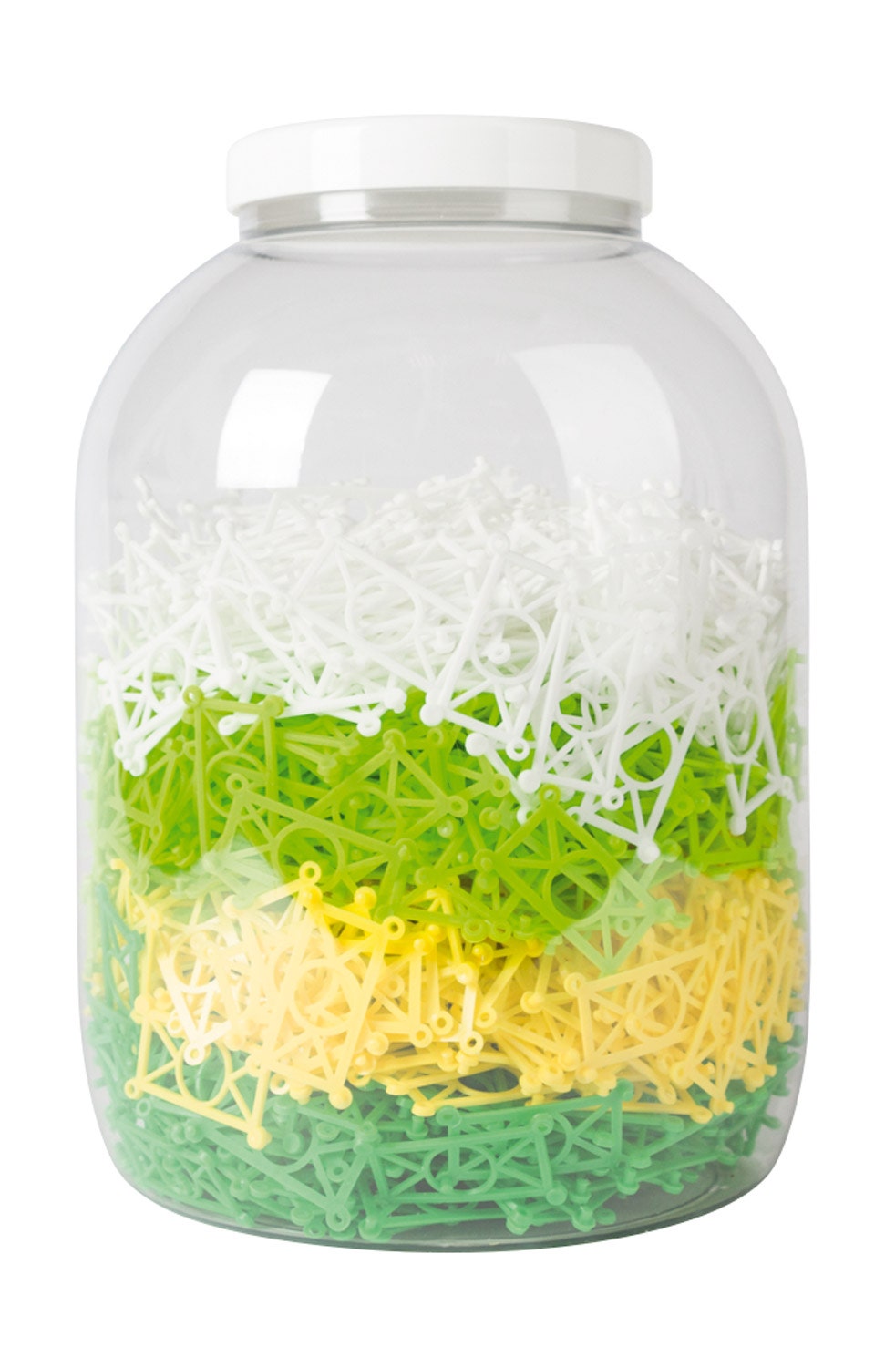 Knüpferli knoopelementen | Geel, groen en wit | ca. 1000 stuks