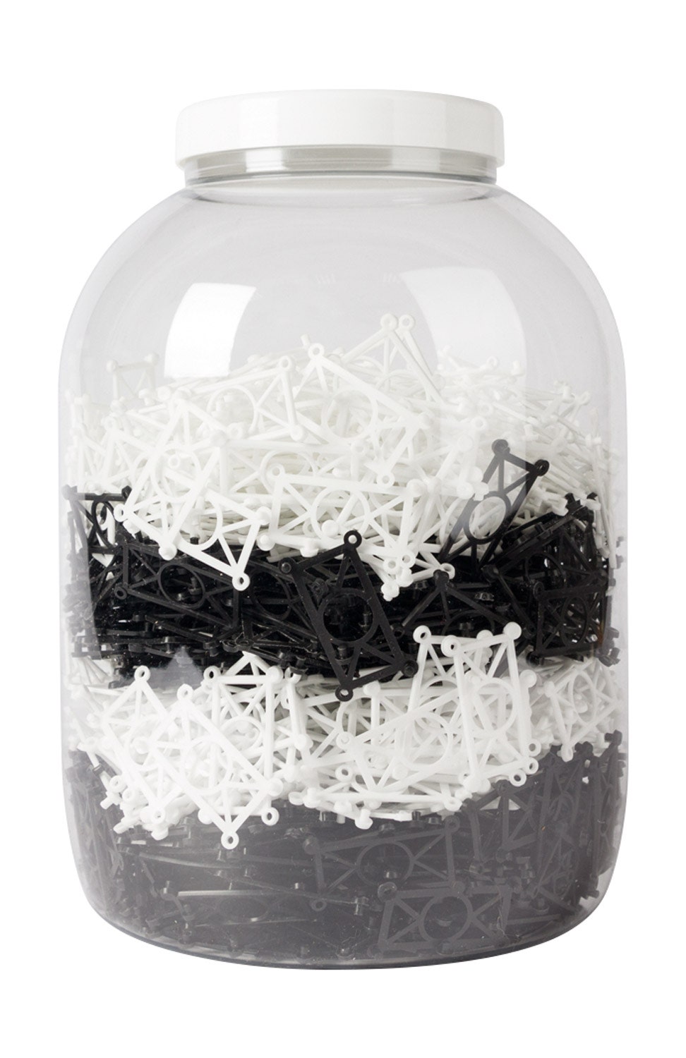 Knüpferli knoopelementen | Zwart, grijs en wit | ca. 1000 stuks