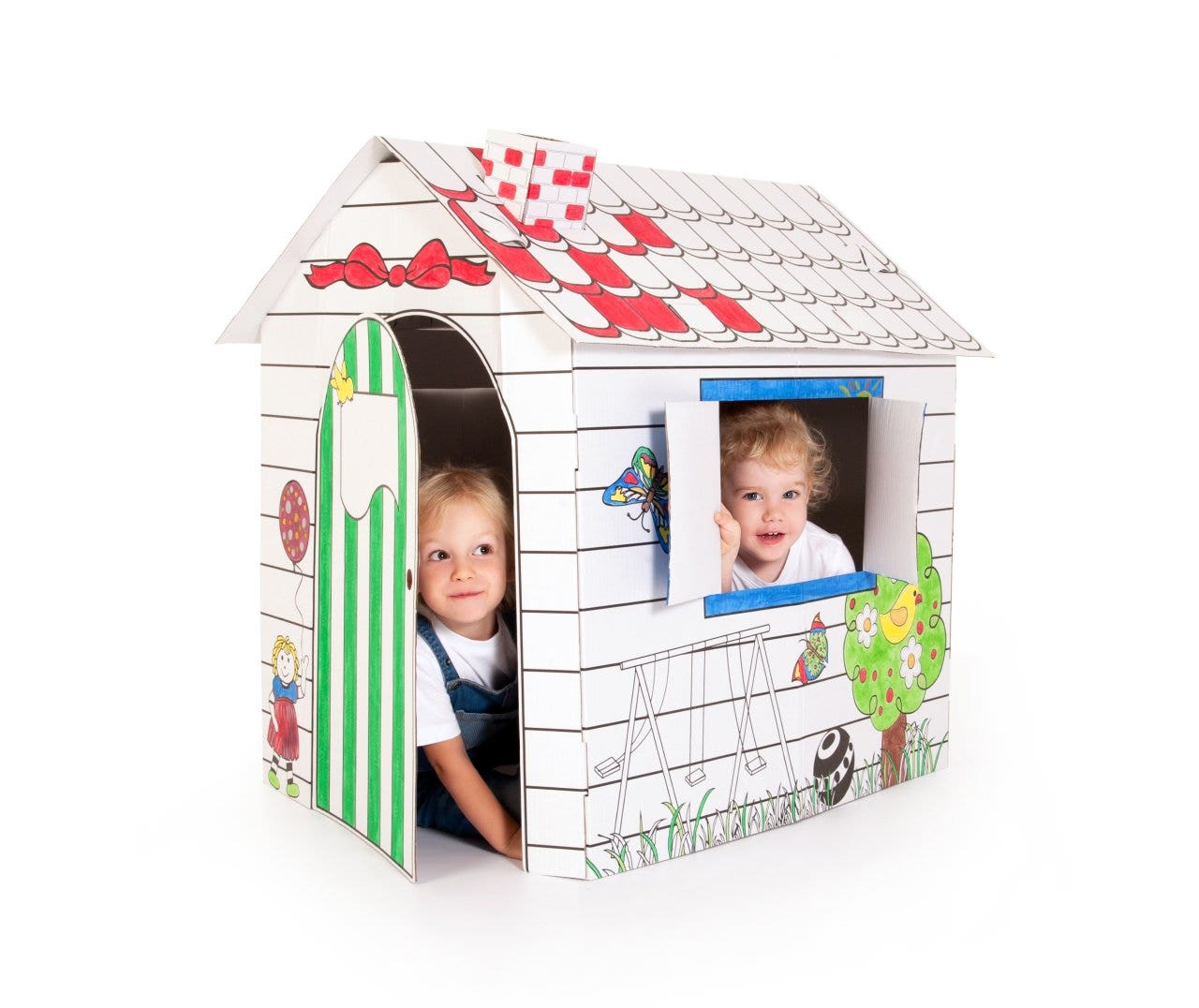 Knutsel speelhuis van karton | 87 x 90 x 62 cm