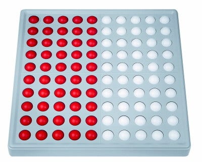 Schubi Abaco 100 model B (5/5 ballen) zonder getallen (rood/ wit)