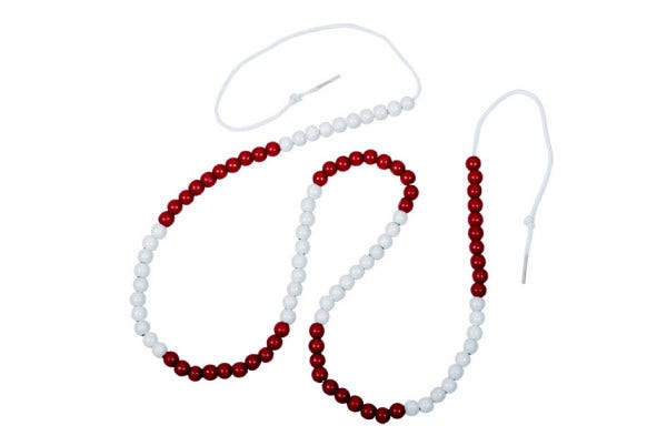 Kralensnoer individueel tot 100 met kunstof kralen.