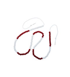 Kralensnoer individueel tot 100 met kunstof kralen.