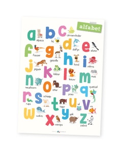 Poster kleuters - alfabet - Lesmaatje