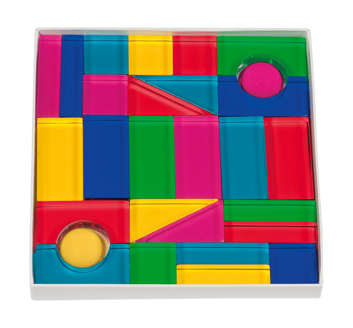 Luxy bouwstenen acryl | Helder | Gekleurd (28 stuks)