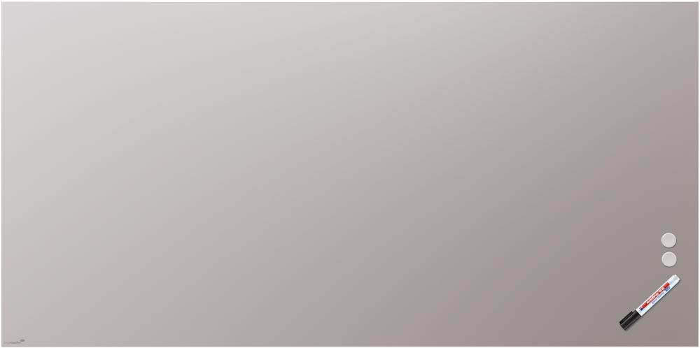 Mat glasbord | Rechte hoeken | Grijs (100 x 200 cm)