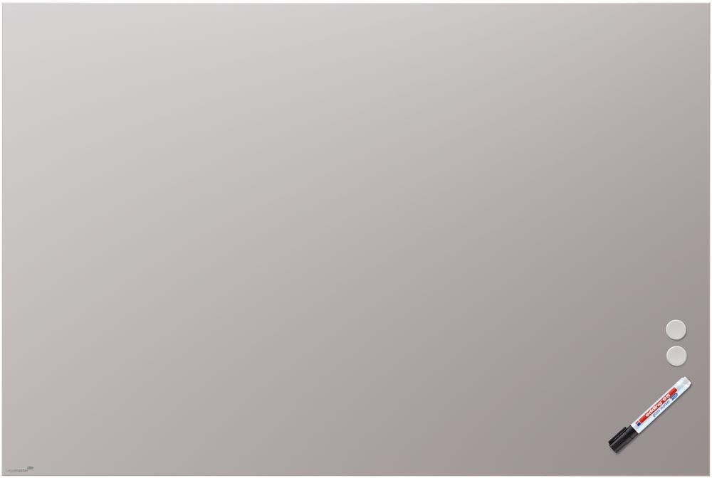 Mat glasbord | Rechte hoeken | Grijs (90 x 120 cm)