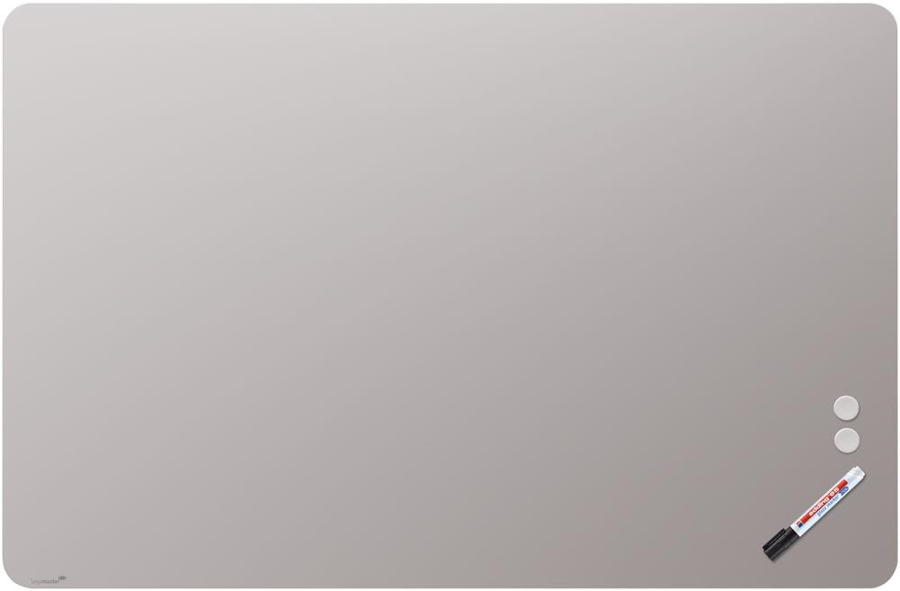 Mat glasbord | Ronde hoeken | Grijs (100 x 150 cm)