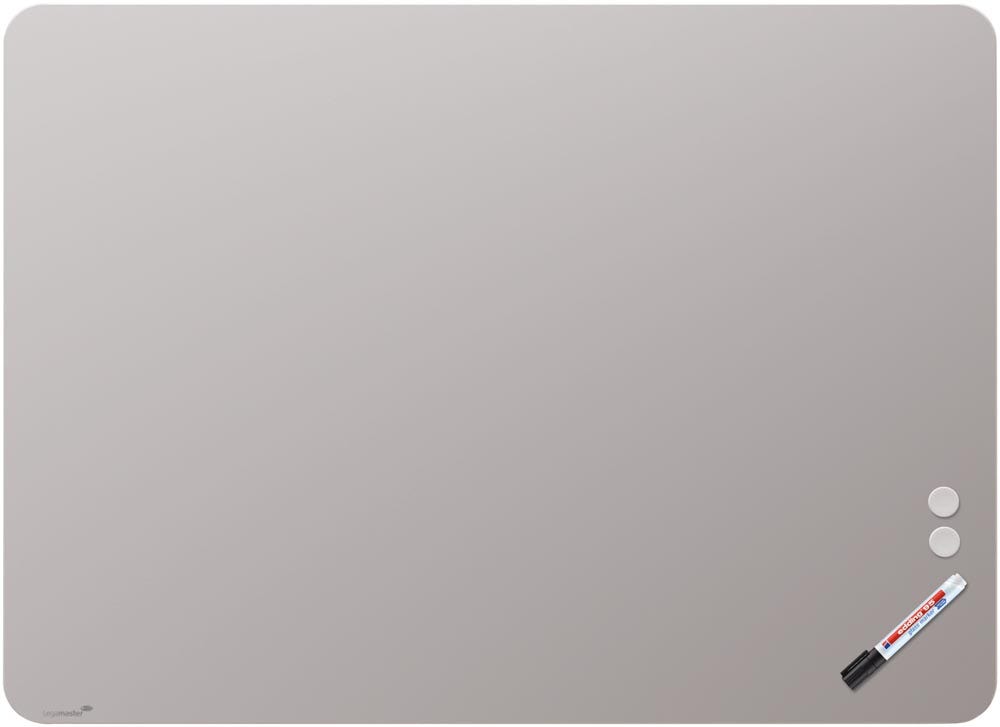 Mat glasbord | Ronde hoeken | Grijs (90 x 120 cm)