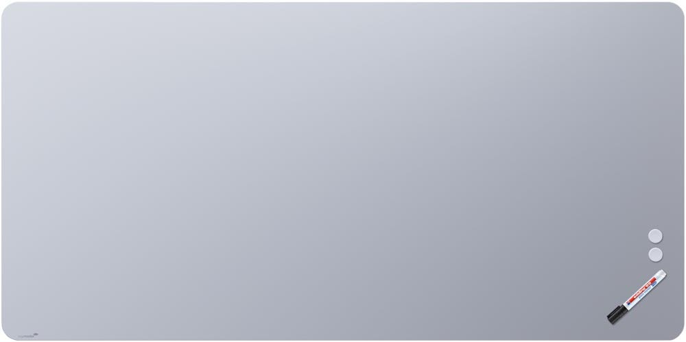 Mat glasbord | Ronde hoeken | Lichtblauw (100 x 200 cm)