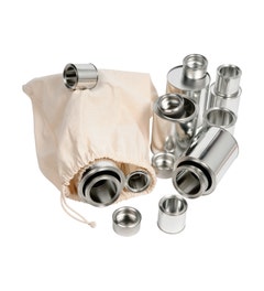 Metalen klein en grote blikjes | 21 stuks