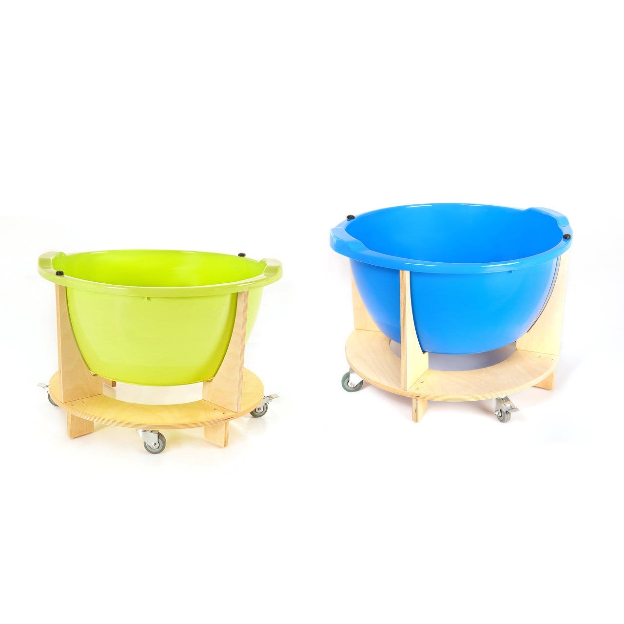 Mobiele zand- en waterbak met wielen | Set van 2