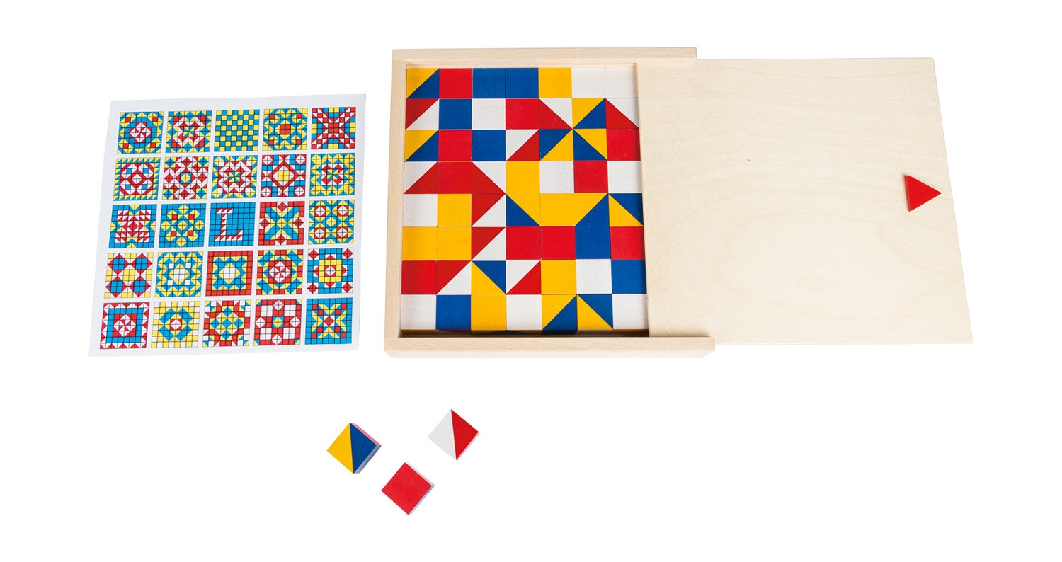 Mozaïekspel met 64 blokken | incl. 25 voorbeelen