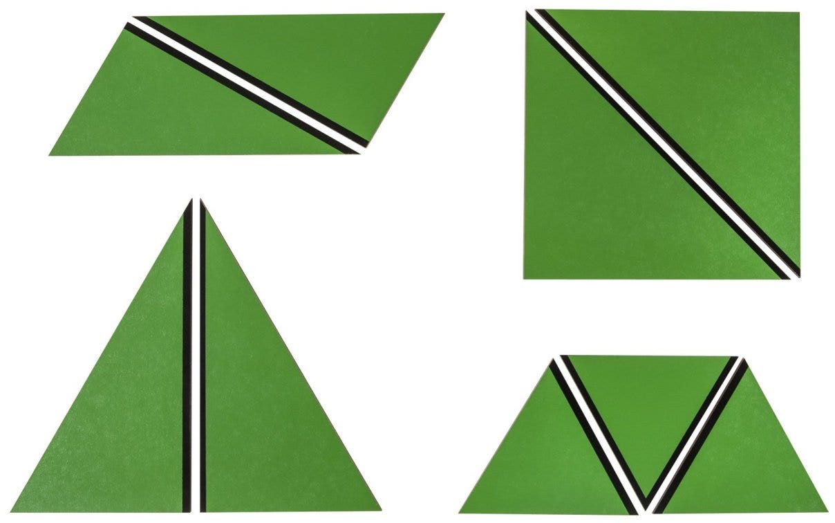 Set groene driehoeken