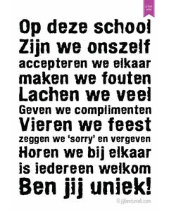 Jij bent Uniek! - Op deze school