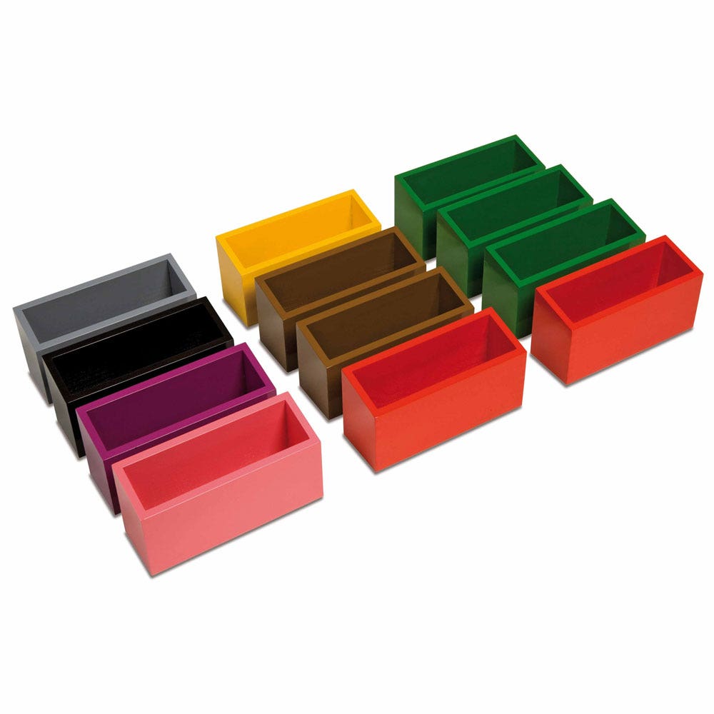 Set van 12 opdrachtbakjes voor de taaldozen