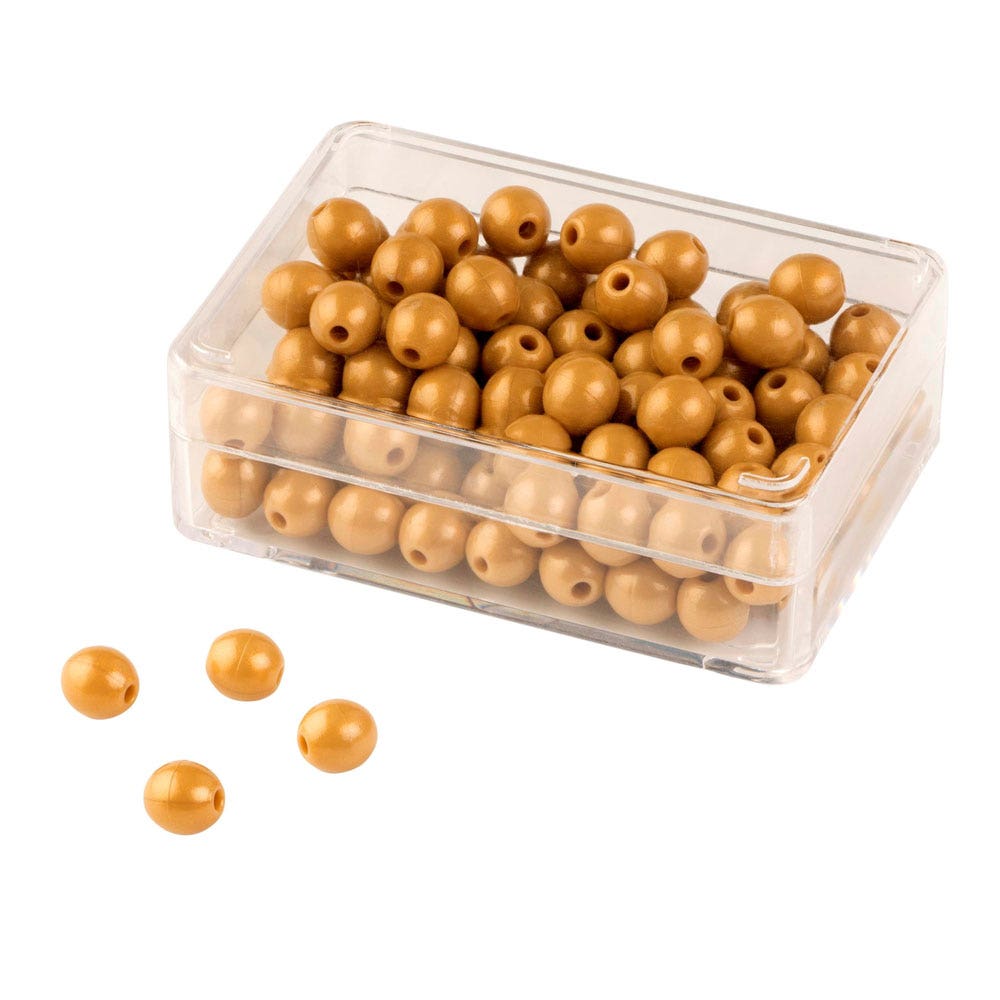 Plastic doosje met 100 gouden kralen: losse kralen kunststof