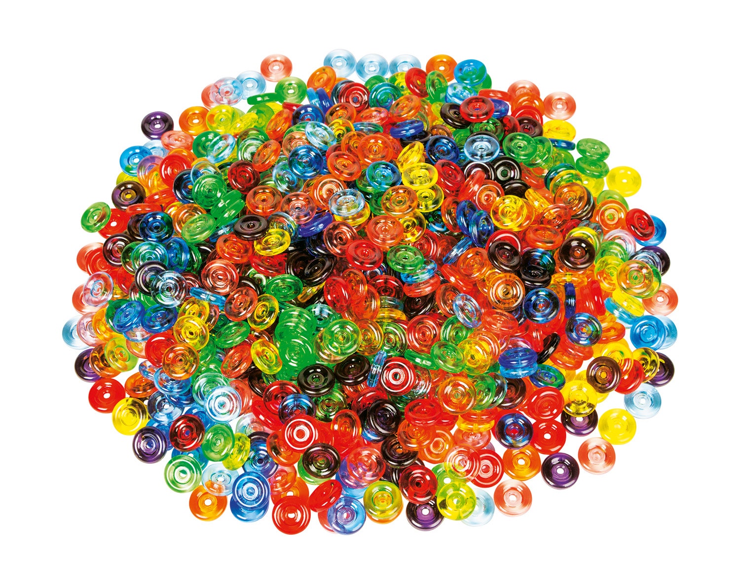 Platte rijgkralen in 6 kleuren | Transparant | 740 stuks