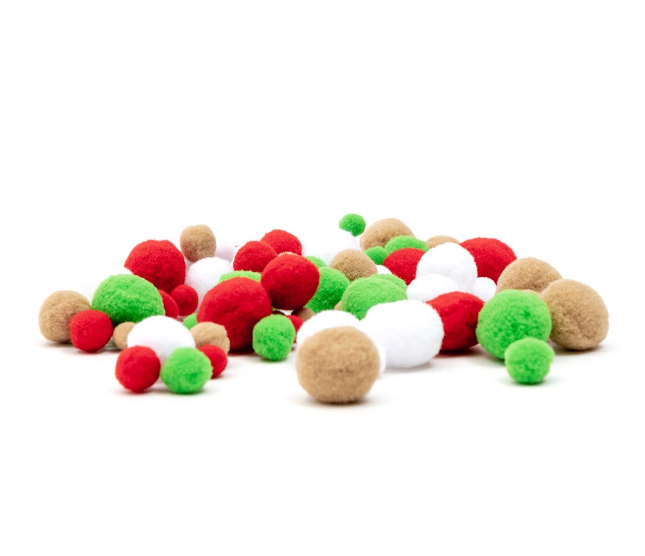 Pompoms | Kerstkleuren | 10 - 25 mm (78 st.)