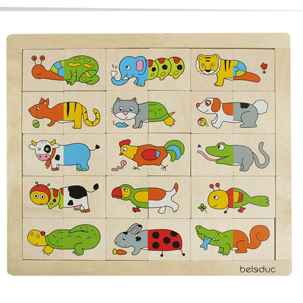 Puzzel | 30 stukjes | Mix en Match | Dieren
