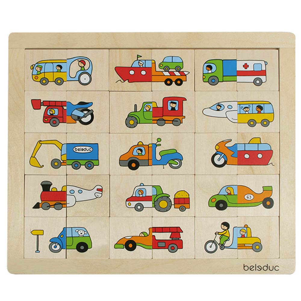 Puzzel | 30 stukjes | Mix en Match | Transport
