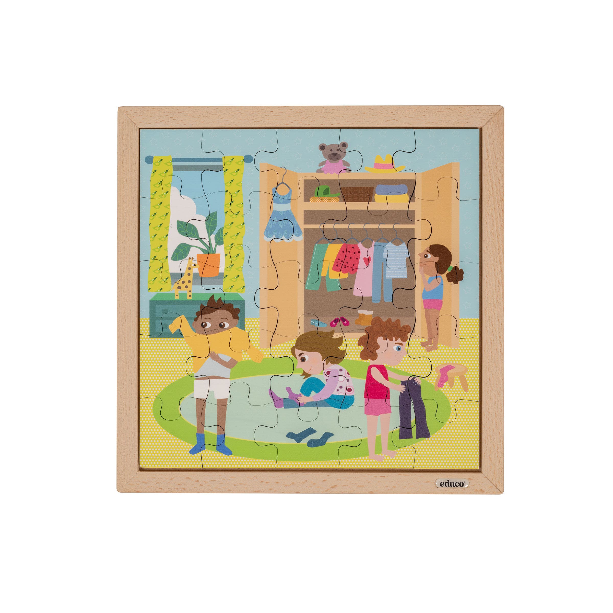 Puzzel | Educo | 25 stukjes | Dagelijkse routine | Aankleden