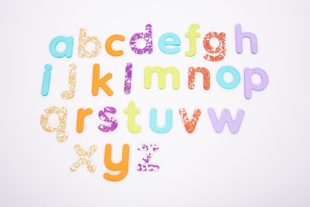 Regenboog Glitter Letters - Set van 26 stuks