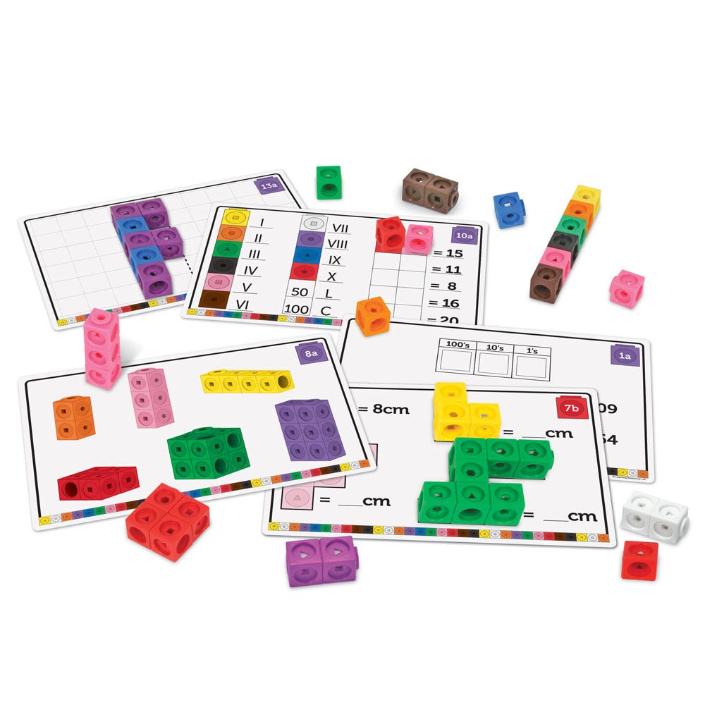 Rekenblokjes met opdrachtkaarten