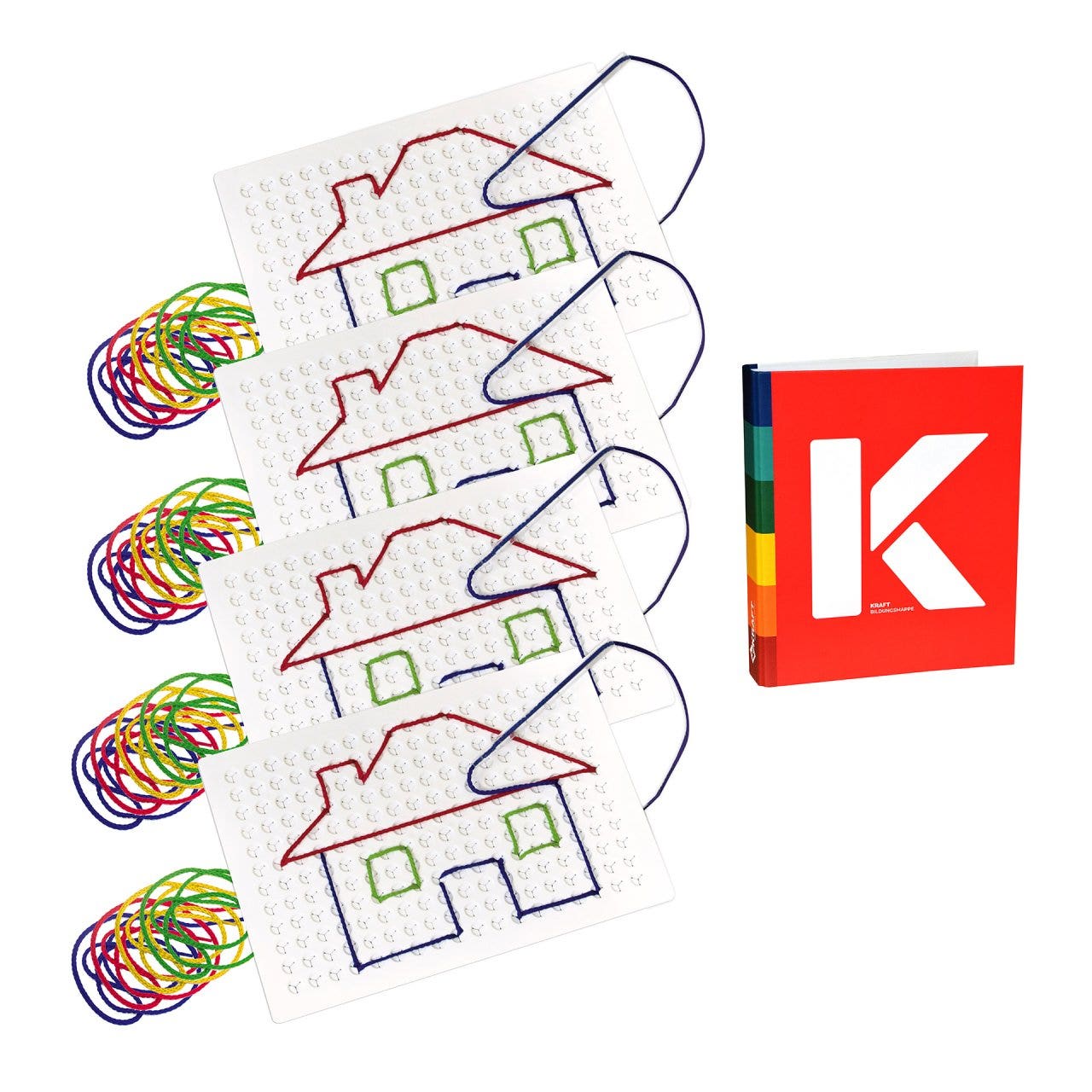 Rijgborden met voorbeeldmap | Inclusief pen en draad (4 st.)