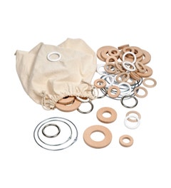 Ringen en schijven in verschillende maten | 66 stuks