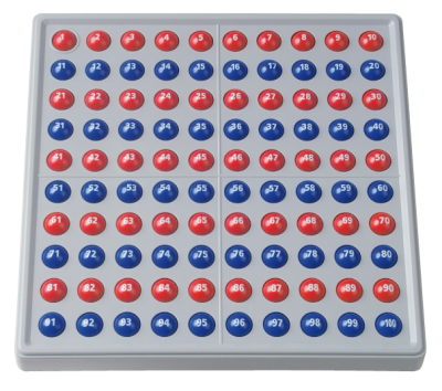 Schubi Abaco 100 model A (10/10 ballen) met getallen (rood/ blauw)