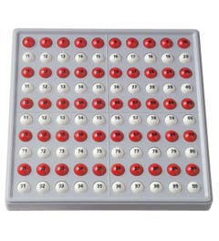 Schubi Abaco 100 model A (10/10 ballen) met getallen (rood/ wit)