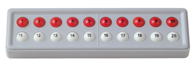 Schubi Abaco 20 model A (10/10 ballen) met getallen (rood/ wit)