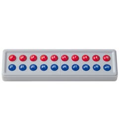 Schubi Abaco 20 model A (10/10 ballen) met getallen (rood/ blauw)