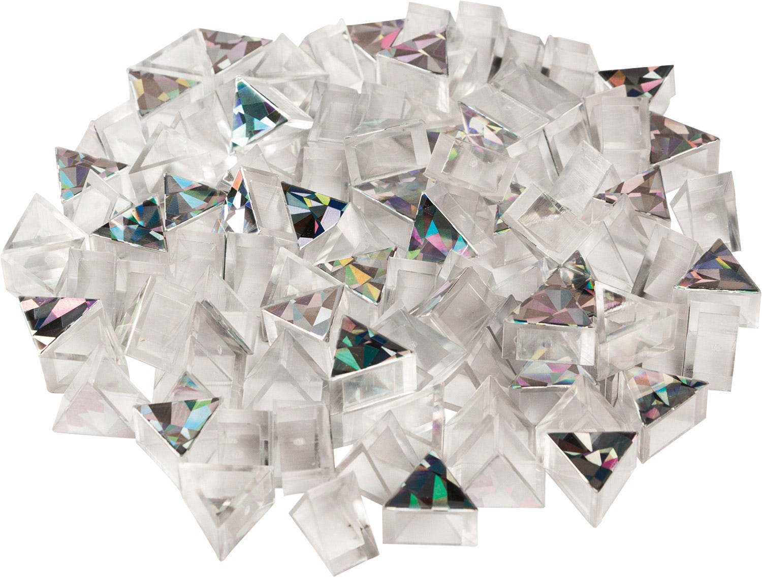 Scope glitter driehoekjes | Zilver (100 stuks)