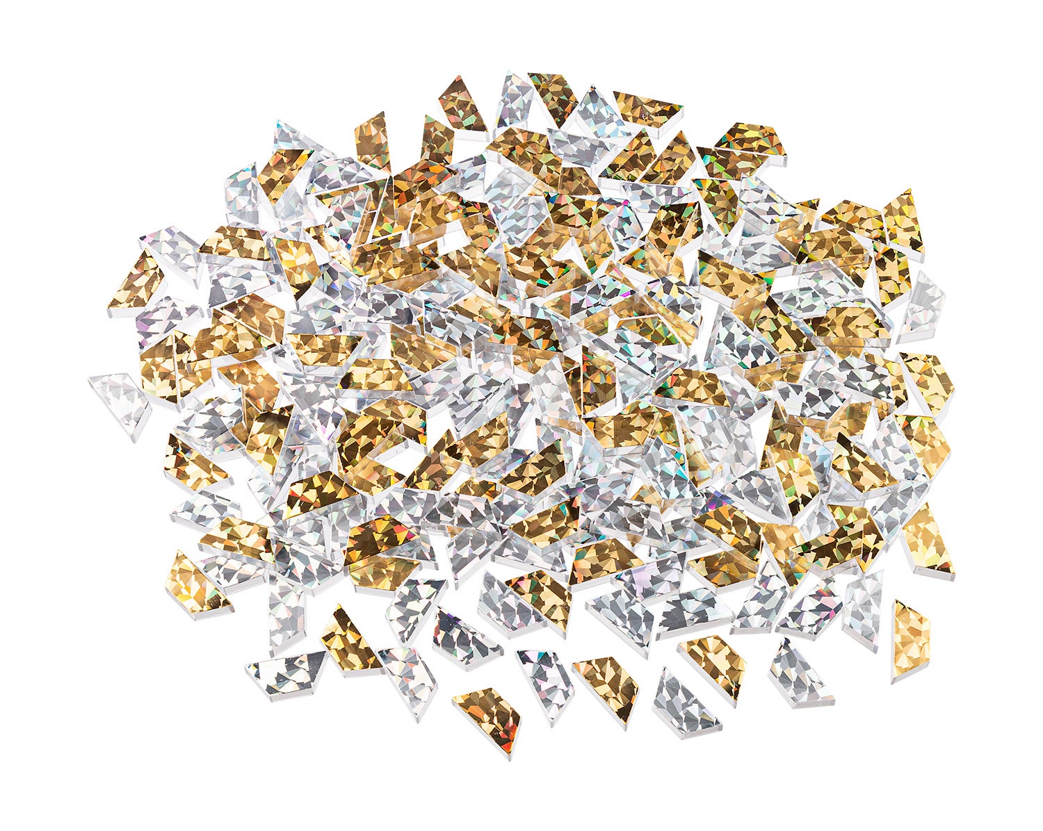 Scope glitter trapezia | Goud en zilver (200 stuks)