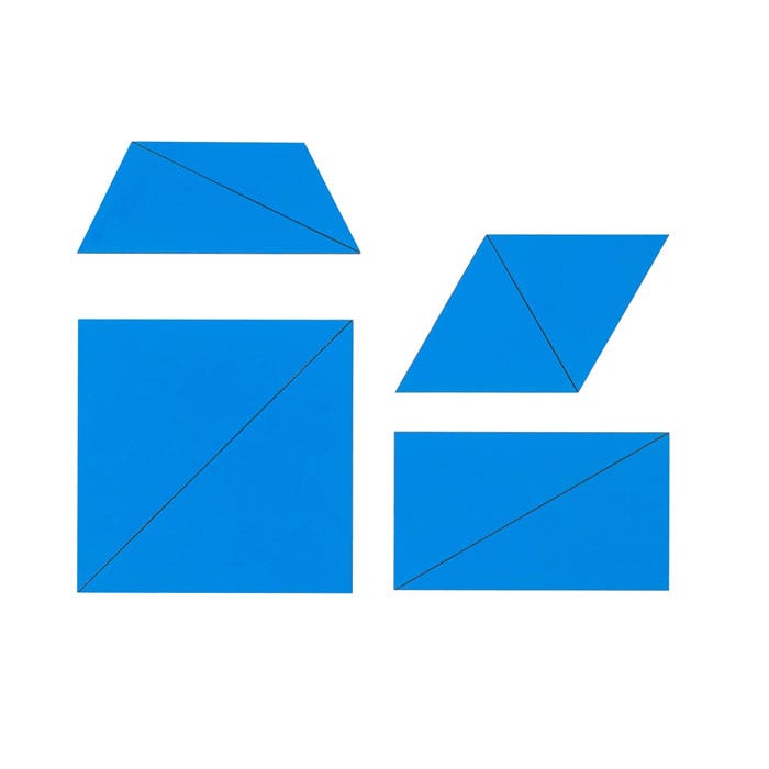 Set blauwe driehoeken